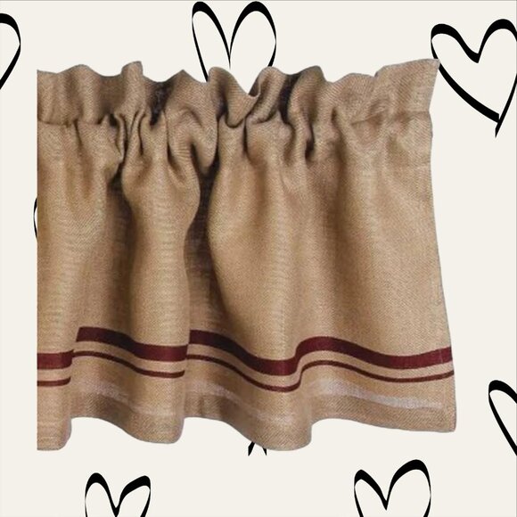 ⭐ Love Offers! New Raghu Home Red Wheat Burlap Valance Lined 72" x 15.5" - Picture 1 of 3
